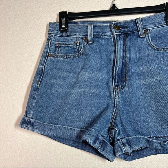 American Eagle Blue High Rise Cuffed Mom Short Shorts Women's Size 4 - Picture 5 of 8